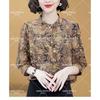 Counter Quality Silk Shirt for Women Spring and Summer Three-quarter Sleeve Fashionable Printed Shirt Loose Mulberry Silk Top