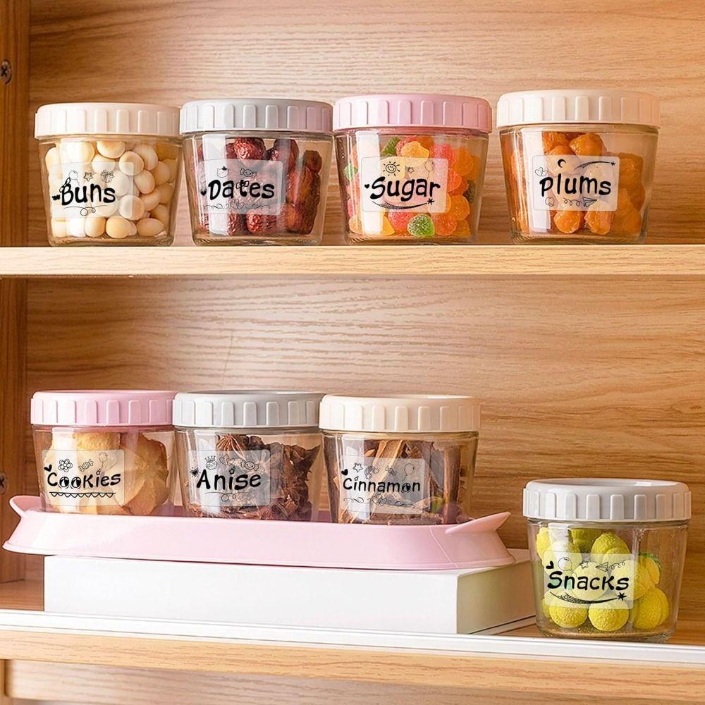 230Pcs DIY Blank Label Sticker Transparent Name Tag Sticker Multisize Self-Adhesive Label  Classroom