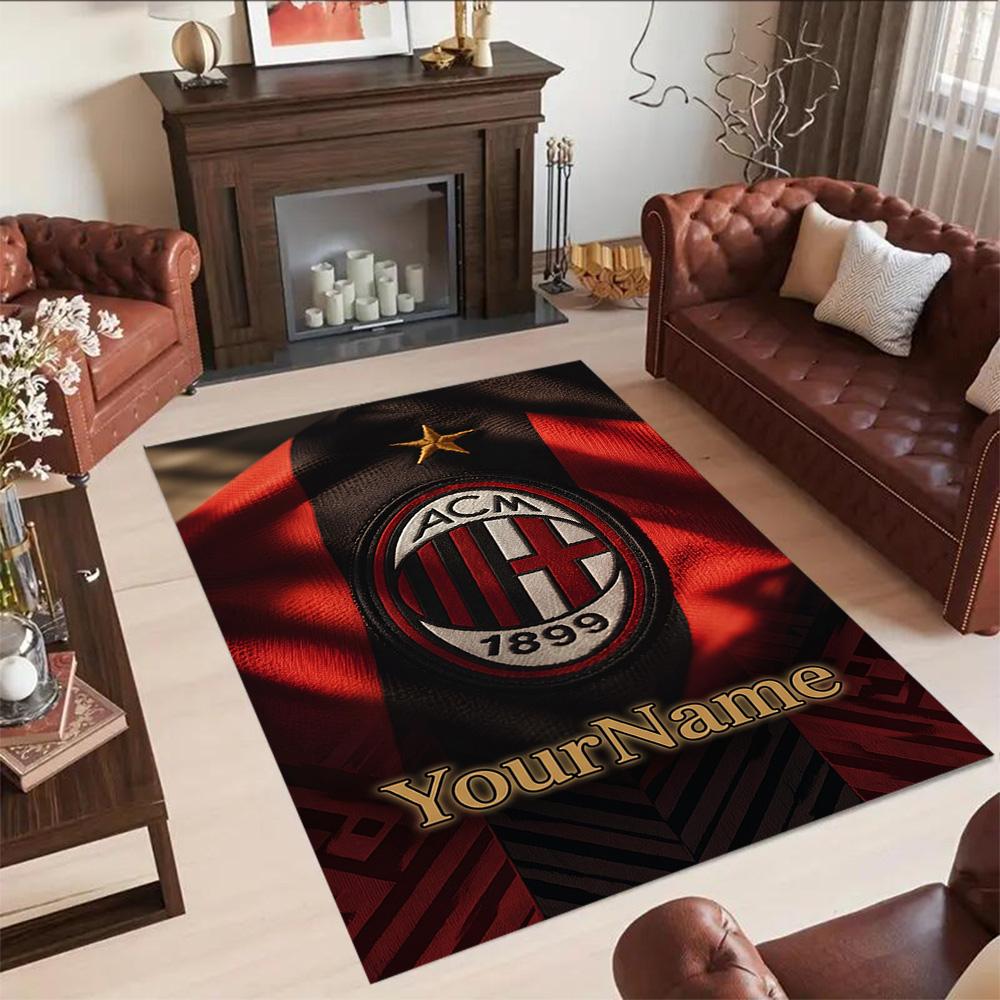 Ac Milan Customize Your Name Carpet Design for Bedrooms Study room Living Rooms Kitchen Antislip Carpet Anime Office Decor