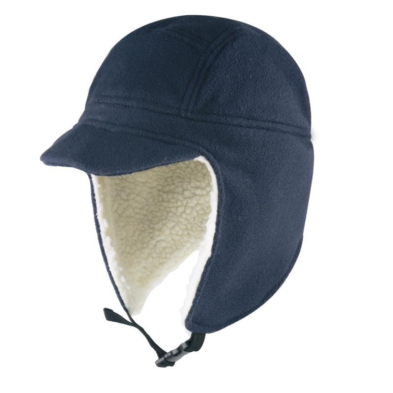 Autumn and Winter Cycling Windproof and Cold-proof Lamb Wool Double-layer Thickened Outdoor Duck Tongue Fleece Hat Ear Protection Warm Ski Cap