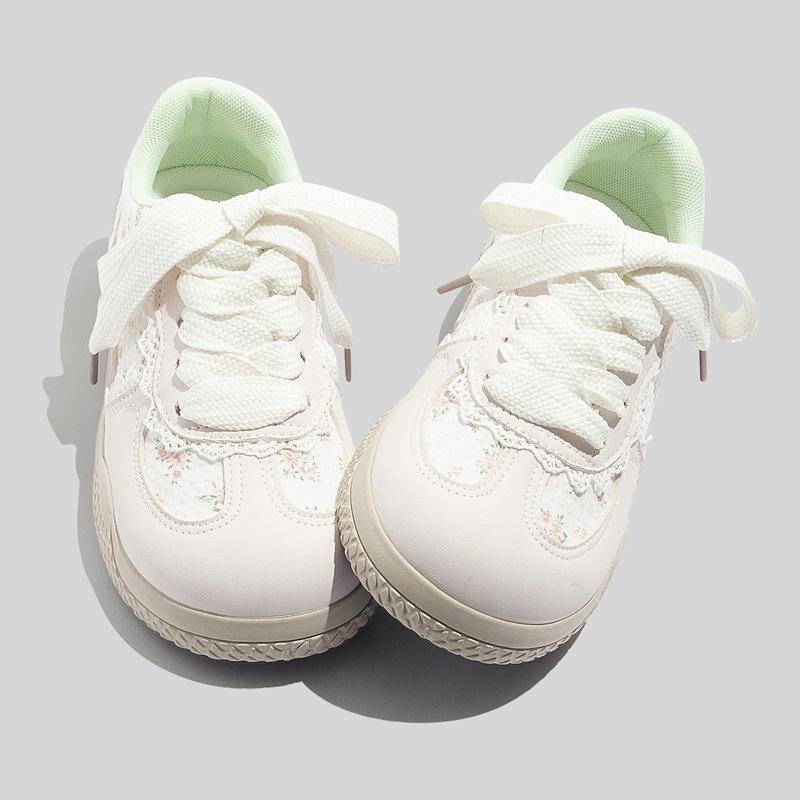 All-match Flat-bottomed Women's Shoes, Fashion German Training Shoes, Breathable Soft-soled Shoes, Increased White Shoes