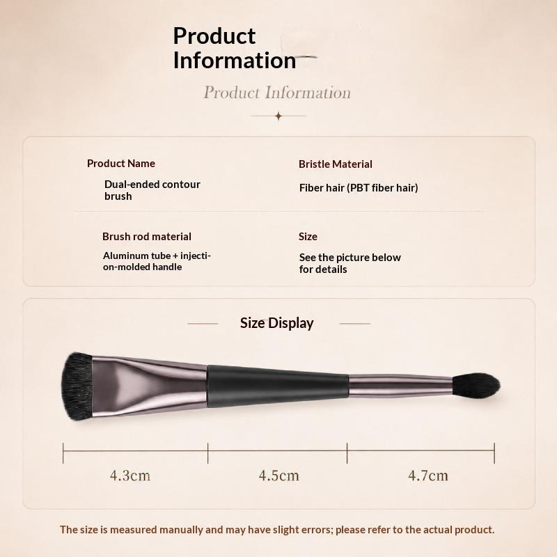Double Ended Makeup Brush 2-In-1 Highlight & Nose Contour Brush Portable Facial Sculpting Brush For Beginners