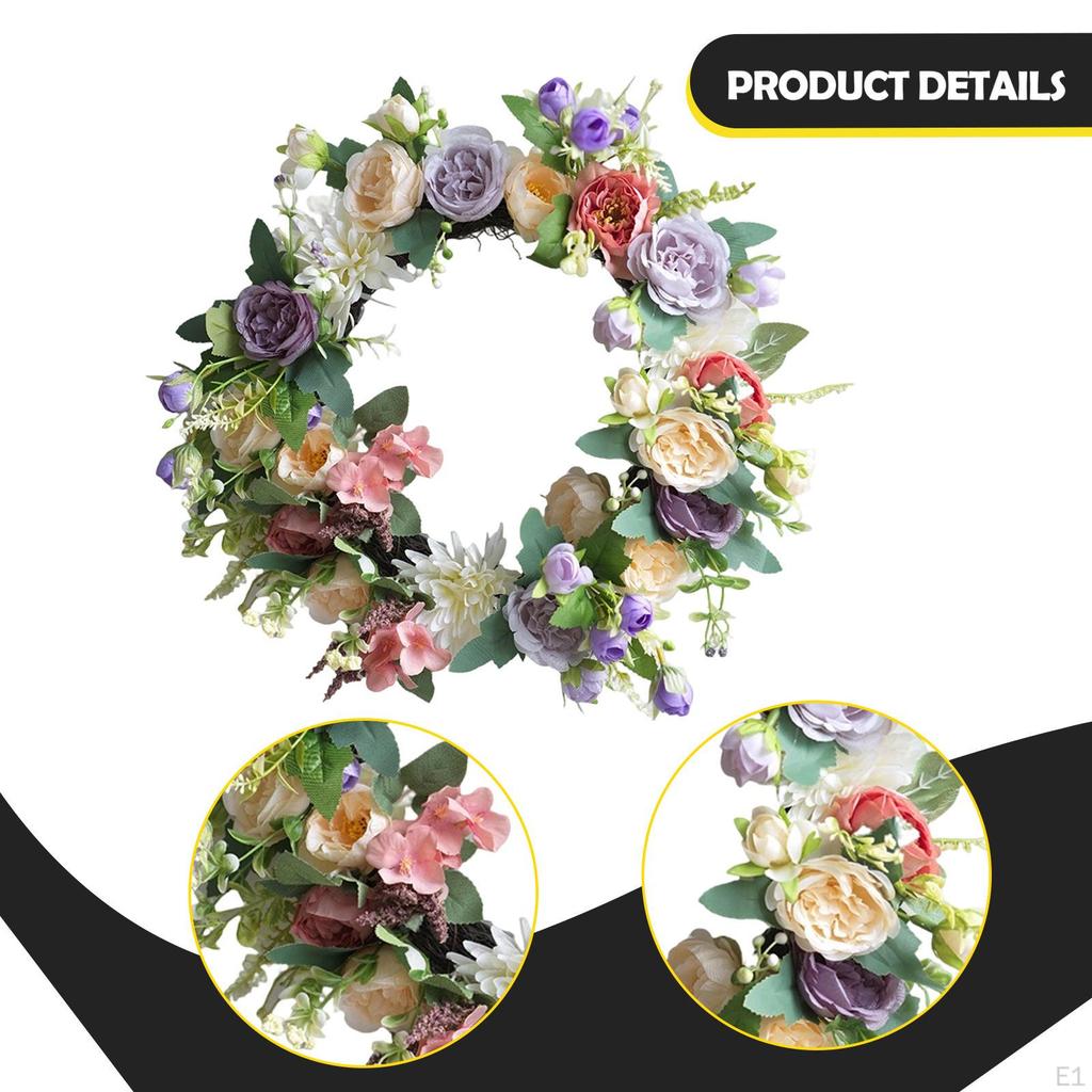 Summer Wreath Home Decor Accessory Decorative Floral Door Artificial for Window Wedding