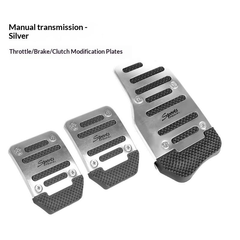 Aluminum Alloy Car Brake Gas Pedal Covers Anti Slip Thickened Wear Resistant Foot Pads Easy Install for Auto Replacement