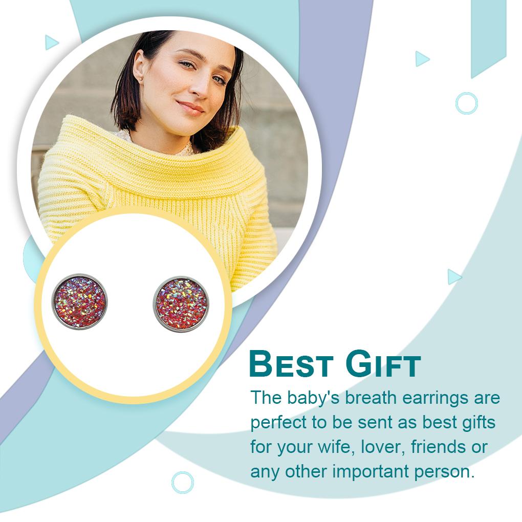 8mm Ear Stud Round-shape Earrings Wear-resistant Eardrop Bohemian Pierced Ears Jewelries Styling Jewelry for Women Girls