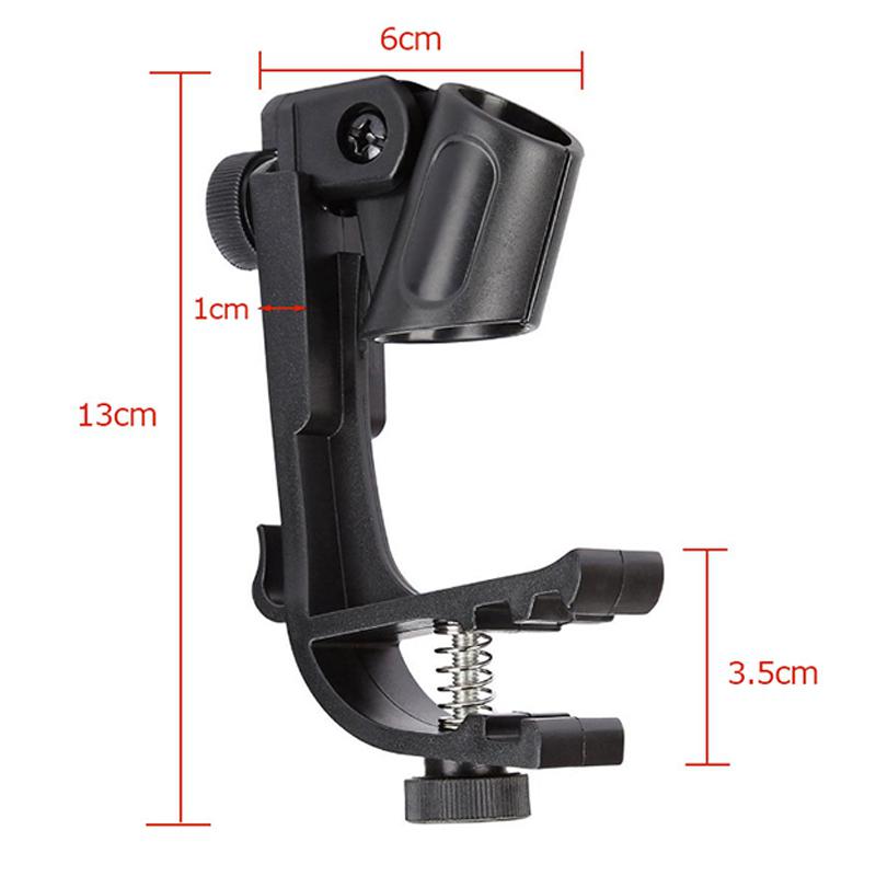 Drum Adjustable Microphone Holder 180 Degrees Rotation Drum Microphone Clips Mounts Shockproof Clamp Holder