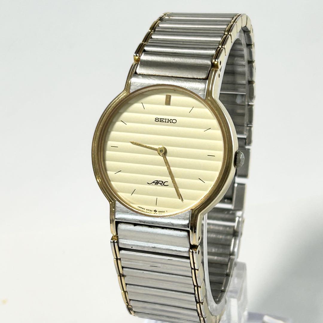 

[USED] Rare/Battery SEIKO ARC 5P30-6A70 Gold Stripe