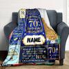 70Th Birthday Celebration Blanket Customize Your Name Warmthful Decor Perfect For Sofa Couch Office Bed Picnics For All Occasions Stylish Decor