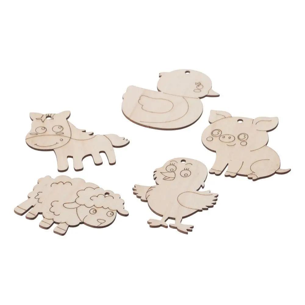 DIY Crafts Wooden Wooden Cutouts Animal Black Farm Animals Paint Crafts Home Decor