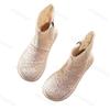 Fashion 2025 Woman Ankle Cool Boots Women's Knitted Cotton Hemp Hollow Mesh Sandals Ladies Comfortable Flat Bottom Soft Soled Shoes