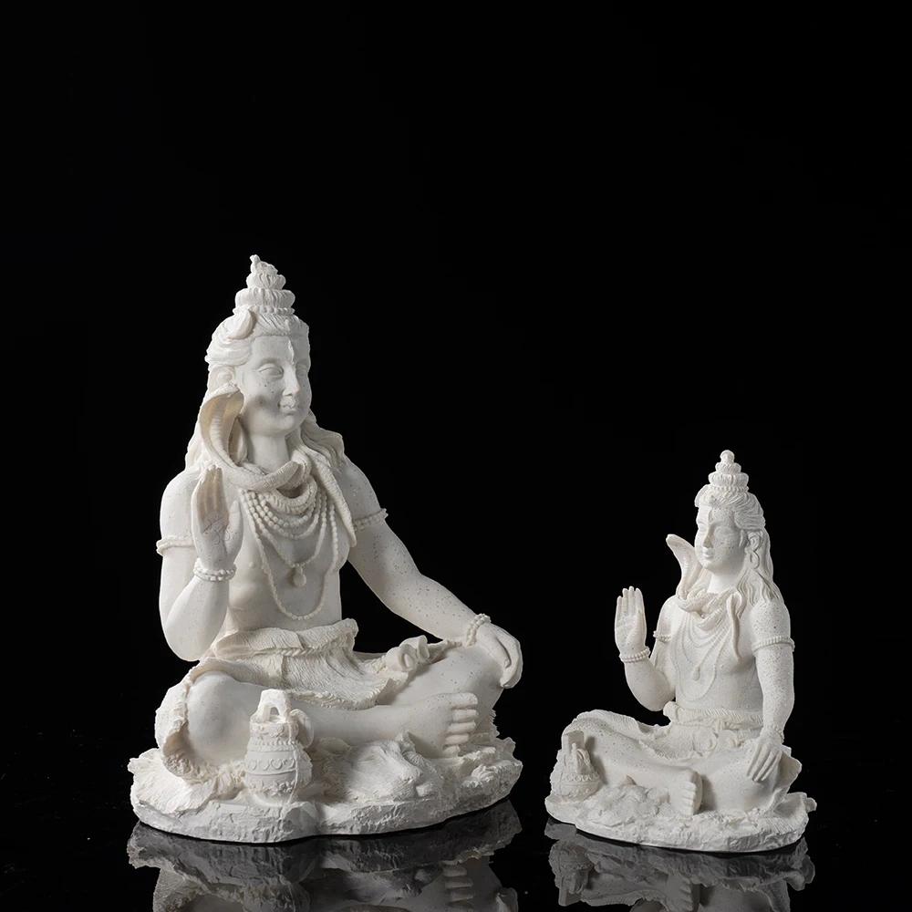Piaskowiec Statua Sziwy Figurka Jogi Zen Medytacja Budda Dekoracja Indie Religia Feng Shui Rzemiosło Dekoracja Domu Akcesoria
