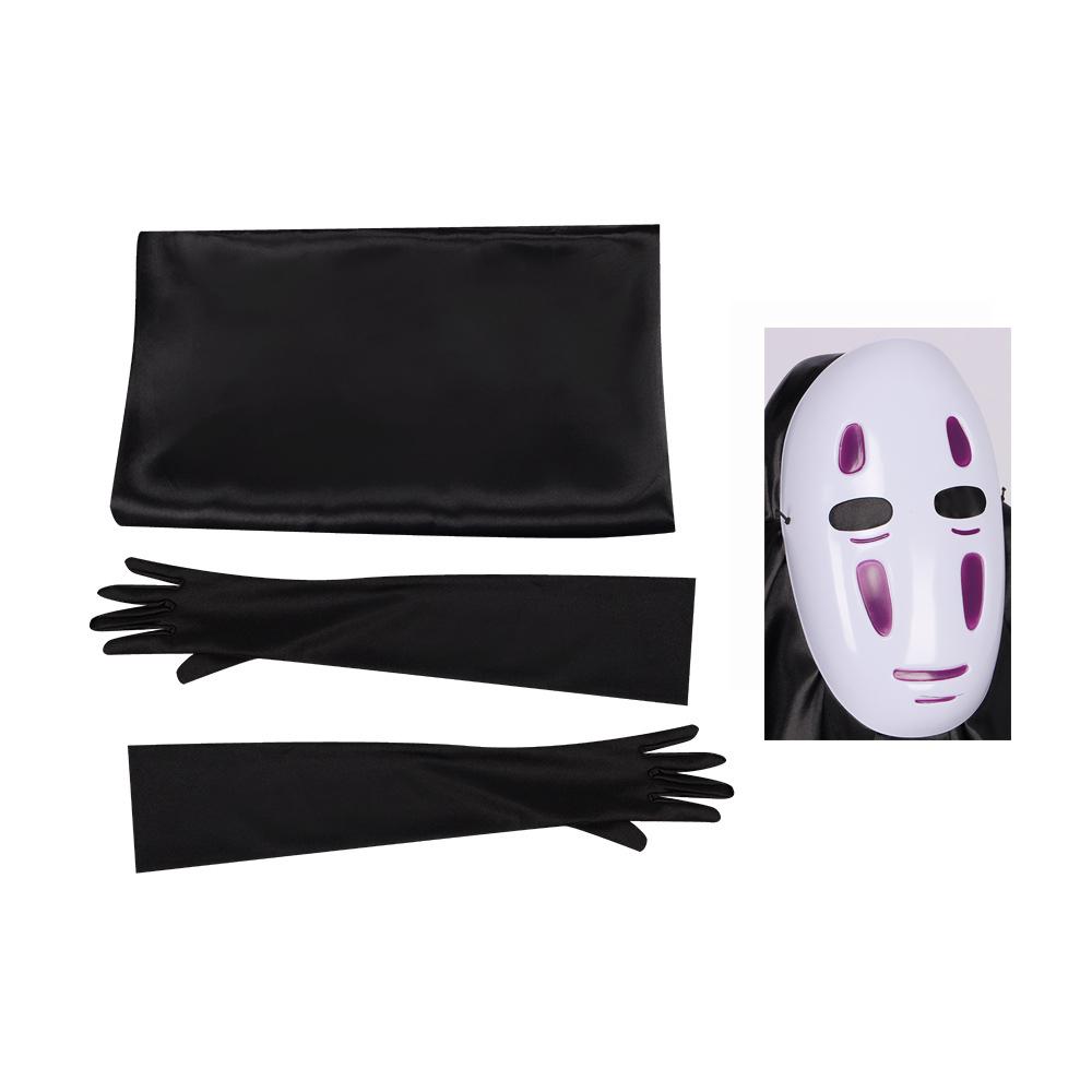 Costume de Cosplay Japonais Homme Sans Visage Unisexe Halloween Anime Fête Carnaval Vêtements Adultes Incluant Masque de Fantôme Gants Comic Con M