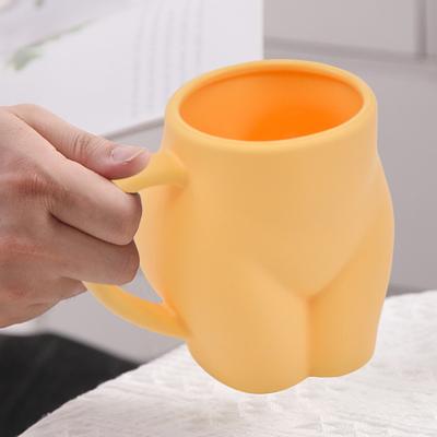 Tazza da caffè in silicone 360/480 ml con impugnatura colorata inferiore body art anca resistente al calore per uso alimentare multifunzionale tazza di acqua per tè e latte regalo di compleanno