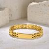 Stainless Steel Engravable Bracelet Men Women Geometric Bangle Adjustable Size Fashion Jewelry
