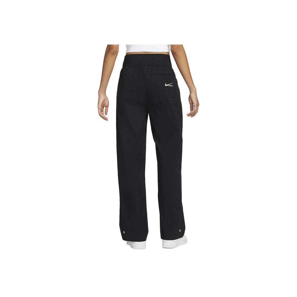 Nike Sportbekleidung Kollektion Unifarben Gewebt Weites Bein Lässige Hose Damen Unterteile Schwarz FB8300-010