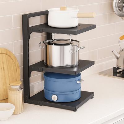 Adjustable Cabinet Layered Pot Rack Free Layering Pot Storage Rack Sink Storage Organizer  for Home