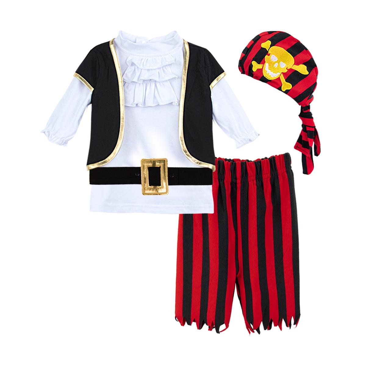 Halloween Pirate Costumes Baby Boys Pirate Captain Costume Toddler Kids Cosplay Clothing Children Fancy Birthday Party Clothes 3-6 Months&Other