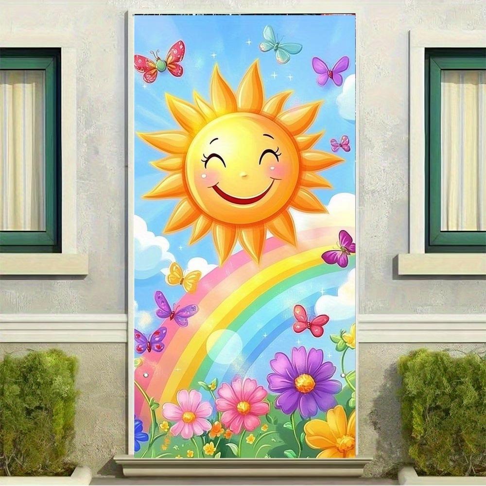 3D Visual Space Art Doorway Banner - Party Celebration Polyester Door Curtain Flag Decoration