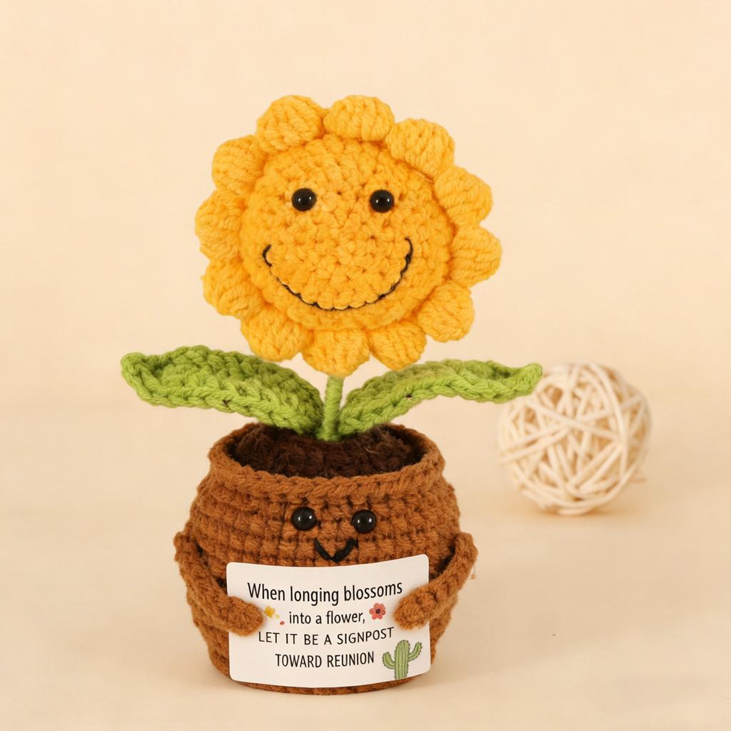 Crocheted Wool Doll Potted Plants, Creative Potted Plants, Cute Ornaments, Home Decoration, Handicrafts, Gifts