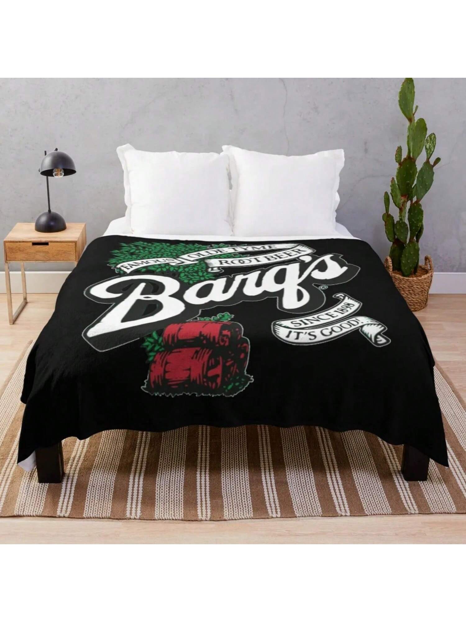 Barq s Root Beer Logo Classic T-Shirt Throw Blanket For Decorative Sofa Christmas Decoration Funny Gift Hair Blankets S разноцветный