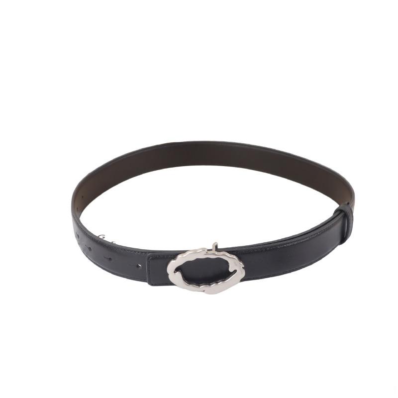 

Top-grain leather belt, a versatile and vintage-inspired snap-button belt perfect for pairing with jeans 100cm чёрный