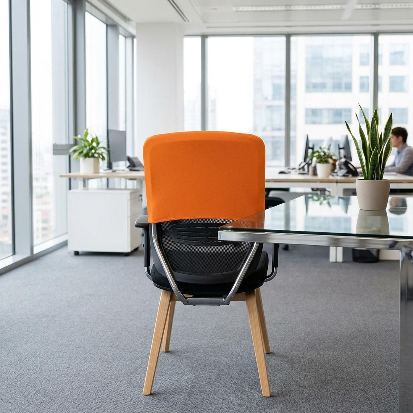 Backrest Cover for Office Chairs Elastic Stylish And Stretchable Chair to Protect Study OrangeYellow 28x48cm 729₽