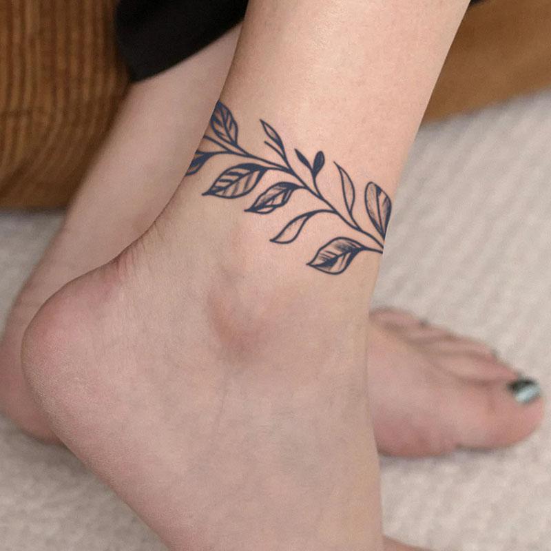 1Pc Leaf Armband Waterproof Temporary Tattoo Stickers, Long-lasting Waterproof for One To Two Weeks, For Arm, Leg.