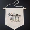 Ramadan Front Door Sign Ramadan Mubarak Wall Hanging Ramadan Banner Home Room Supplies Gifts for Muslim Eid Favor