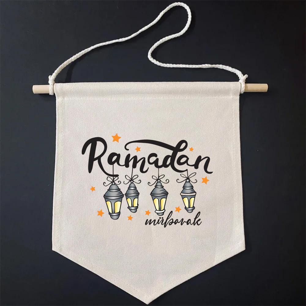 Ramadan Front Door Sign Ramadan Mubarak Wall Hanging Ramadan Banner Home Room Supplies Gifts for Muslim Eid Favor
