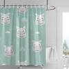 Home Shower Curtains Bathroom Decora Waterproof Fabric Non-slip Bathmat Water Absorption Curtain Modern Nordic Simple Animal