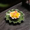 Keramik Lotus Räucherstäbchenhalter Dekoratives Seerosenblütenblatt Basis Räuchergefäß Yoga Meditation Tempel Home Office Ornament