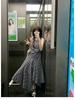 Women's Summer Plaid Vest Dress - American Street Style, Niche Design, Mid-Length Irregular Skirt