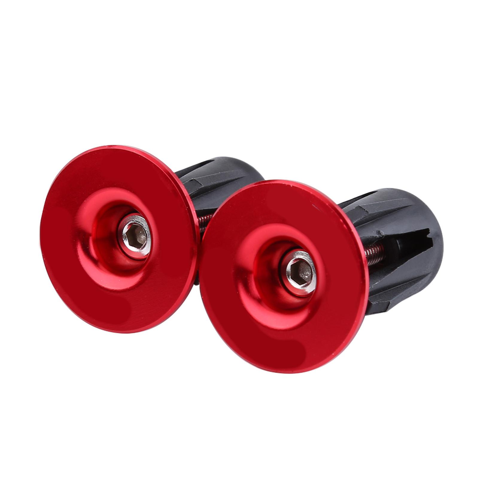 

2pcs Colorful Aluminum Bike Bicycle Handlebars Bar Grips End Plugs Caps Bike Accessory Red