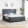 Box Spring Bed with Mattress Dark Gray 200 x 180 cm Velvet