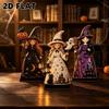 3Pcs 2D Flat Halloween Wooden Dog Signs Vintage Finish Pumpkin Ghost Craft Decor  Home Decor