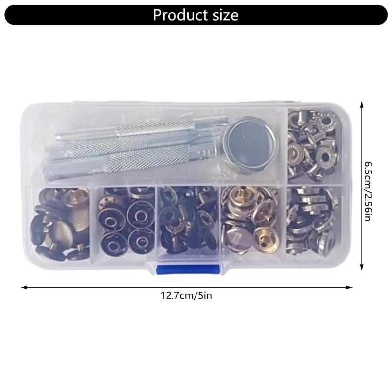 15mm 12.5mm Copper Snapping Fastener Set Durability Metal Button For Bags Clothing Jackets Accessories DIYer Crafting
