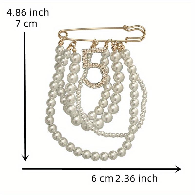 Classic Elegant Women Men Pearl Tassel Crystal Brooches Badges Vintage Lady Party Wedding Accessories Jewelry