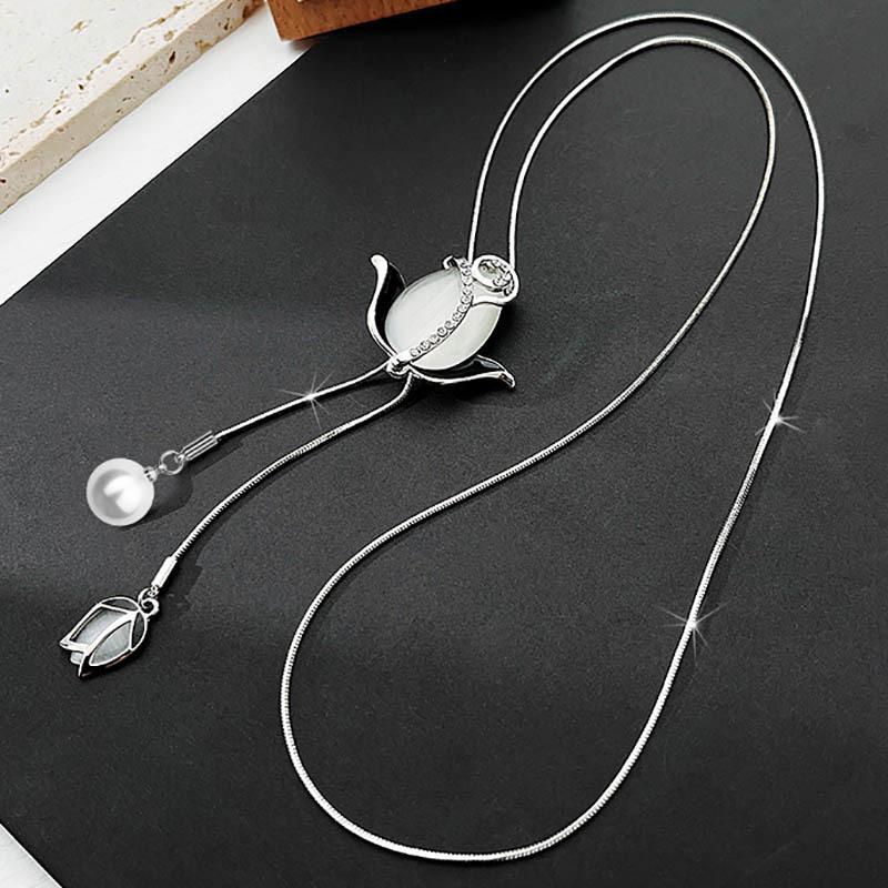 

Заявление ожерелья из золотой цепи тюльпана для женщин винтажные хрустальные кисточки колье ювелирные изделия длинное колье женский подарок на вечеринку аэро