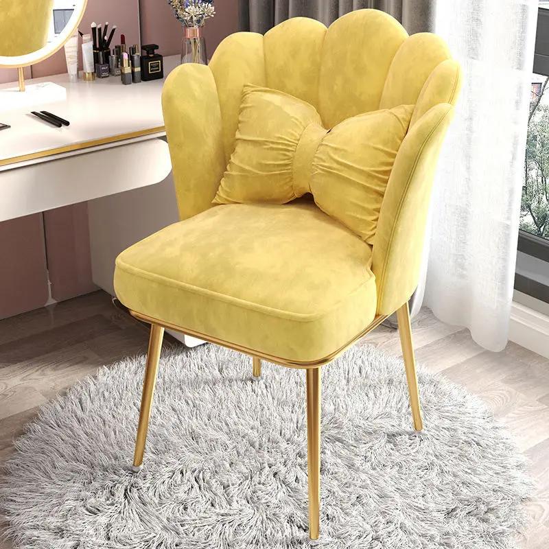 Bedroom Makeup Chair - Swivel Backrest, Computer & Office Use, Home & Dormitory Seating, Liftable Petal Design