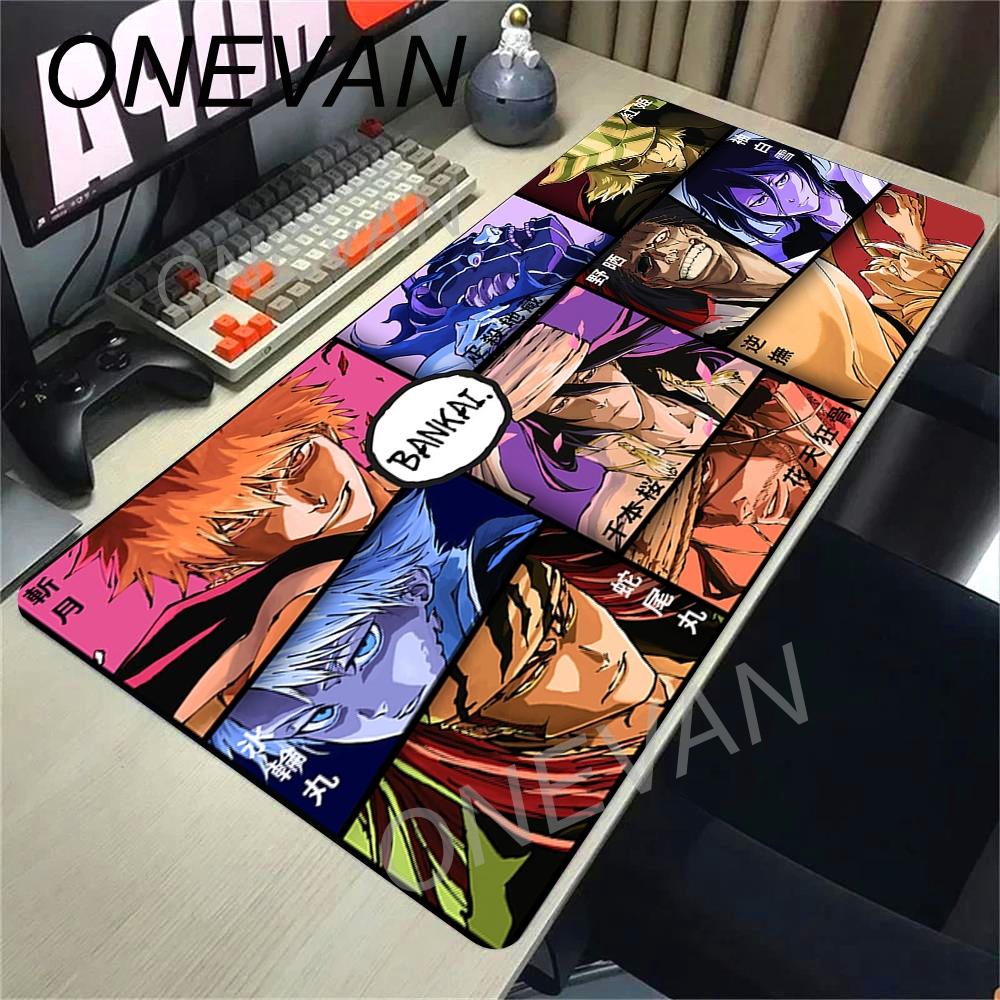 HD Printing Black and White Mouse Pad Anime Large Mousepad Bleach Manga Desk Mats Laptop Office Rubber Pc Gaming Non-Slip Carpet