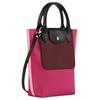 Longchamp Vordere konkave geprägte Logo Nylon/Leder Schulter Crossbody Tragetasche Damen Taschen Magenta 10263093J13