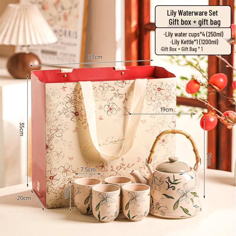 Household Lily Flower Tea Set