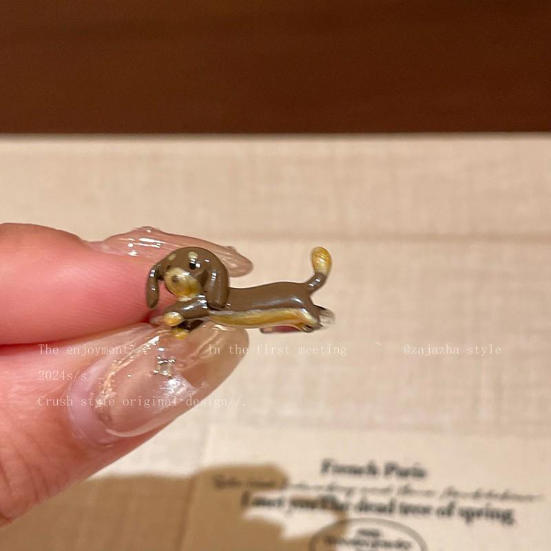 Adorable Puppy Pendant Necklace with Removable Leather Rope - Versatile Long Clavicle Chain for Women