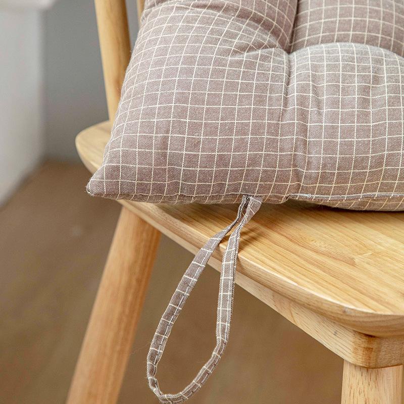 Linen Pearl Cotton Cushions Office Student Chair Mat Square Stool Backrest Pillow Non Slip Cushion for Household Dining Chairs Breathable All Seasons