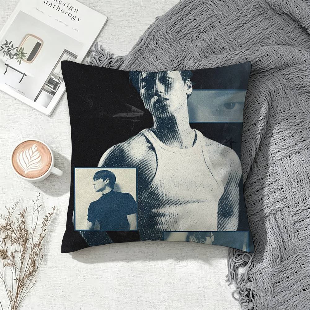 Choi S-San A-Ateez Square Pillow Case Multi Sizes For Car Home Bedroom Decor Custom Valentine Gifts