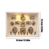 Mini Museum Silhouette Box DIY Desktop Decor Memory Frame with Lights for Collectors Home Office Dorm Living Room Bedroom