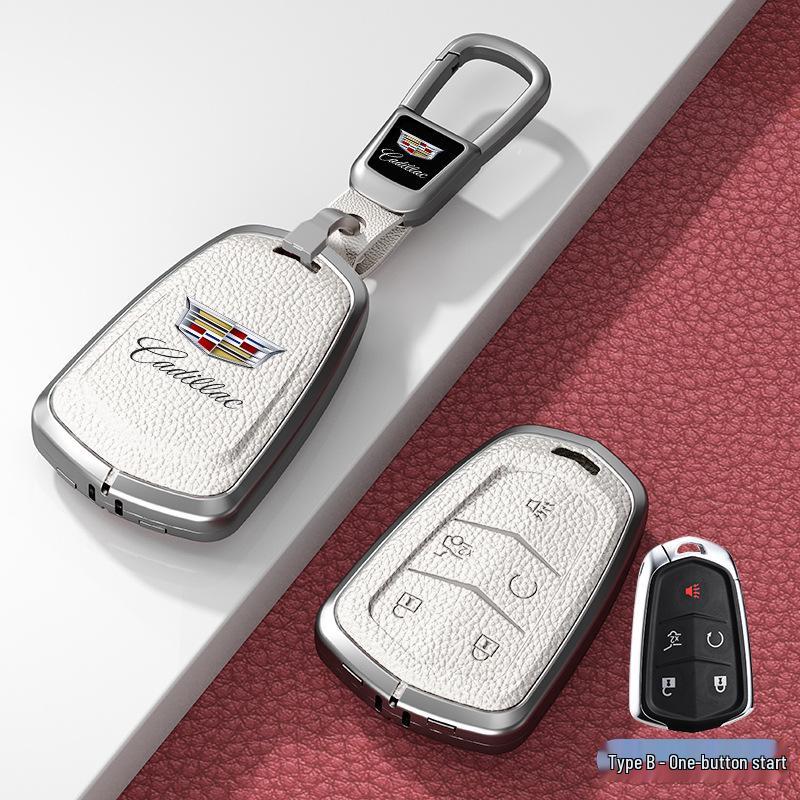 Lädernyckelskydd för Cadillac XT5/CT6/XT4/XTS och ATSL – Unisexdesign med spänne