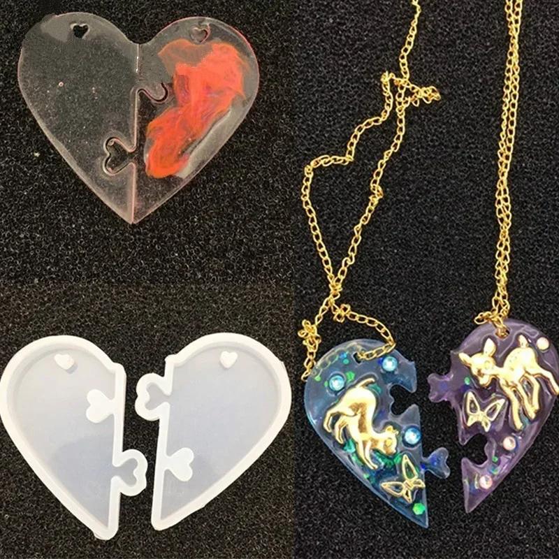1pcs UV Resin Beautiful Jewelry Liquid Silicone Mold Love Heart Resin Charms Pendant Molds for DIY Decorate Making Jewelry