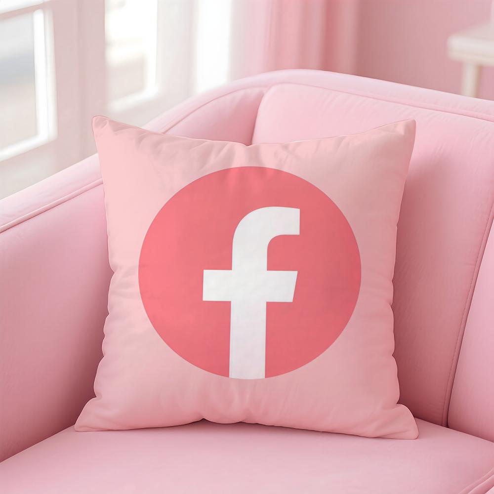 Fashion Logo F-Facebook Anime Cushion Cover Comfortable Double Sided Pillow Cover For Car Sofa Bedroom & More