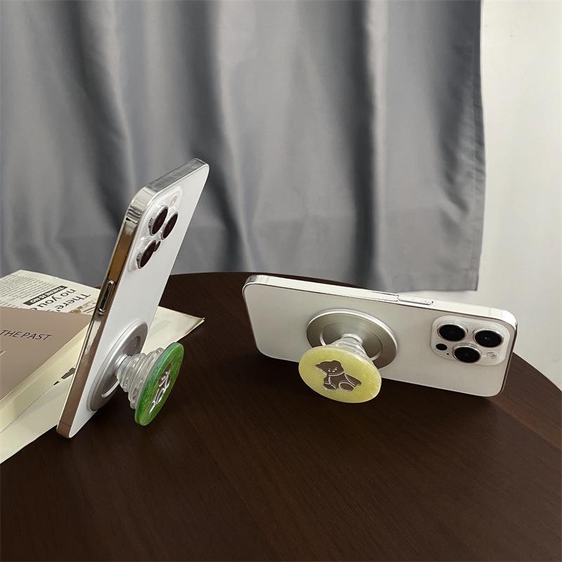 Little Bear Rabbit Magnetic Airbag Phone Holder for MagSafe - Strong Desktop Retractable Design